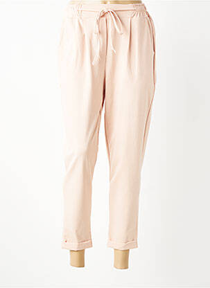 Pantalon 7/8 taille élastique taille normale rose JOLIFLY & JUSTINE Y femme