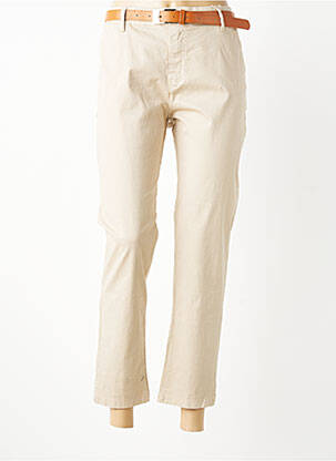 Pantalon chino tissage popeline taille normale beige LA PETITE NÎMOISE femme