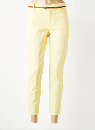 Pantalon chino tissage popeline taille normale jaune B.YOUNG femme
