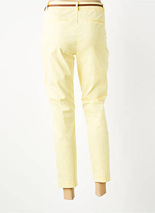 Pantalon chino tissage popeline taille normale jaune B.YOUNG femme