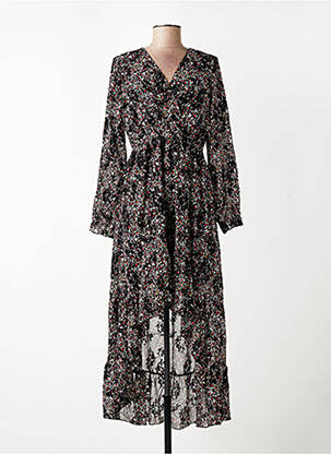 Robe longue manches longues manches longues noir ARCHIE LOVE femme
