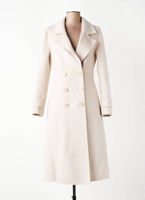Manteau long coupe cintrée sans capuche beige NANA LOVE femme