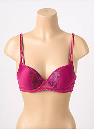 Soutien-gorge effet matière satinée haut soutien-gorge push-up rouge CHANTELLE femme