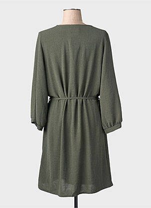 Robe courte coupe fluide manches longues vert RENATTO BENE femme