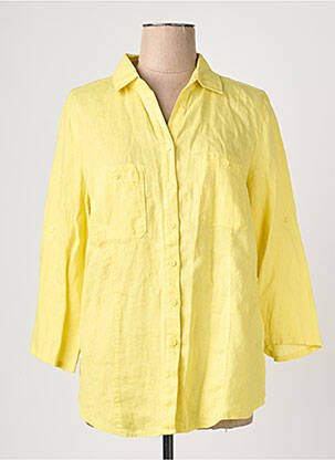 Chemisier tissage crêpe manches 3/4 jaune BARBARA LEBEK femme