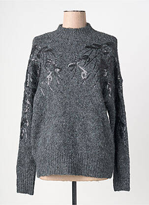 Pull tissage chiné manches longues gris JUBYLEE femme