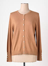 Gilet manches longues stretch marron MARBLE femme