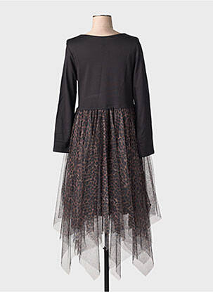 Robe longue manches longues manches longues noir MADE IN ITALY femme