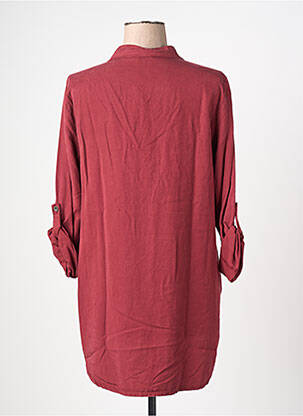 Tunique manches longues fermeture boutonnée sur le devant rouge MADE IN ITALY femme
