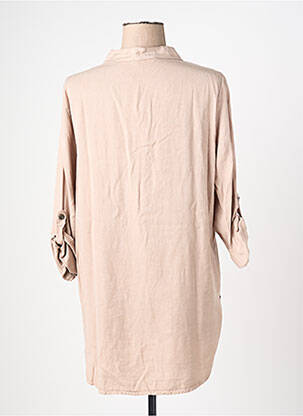 Tunique manches longues fermeture boutonnée sur le devant beige MADE IN ITALY femme