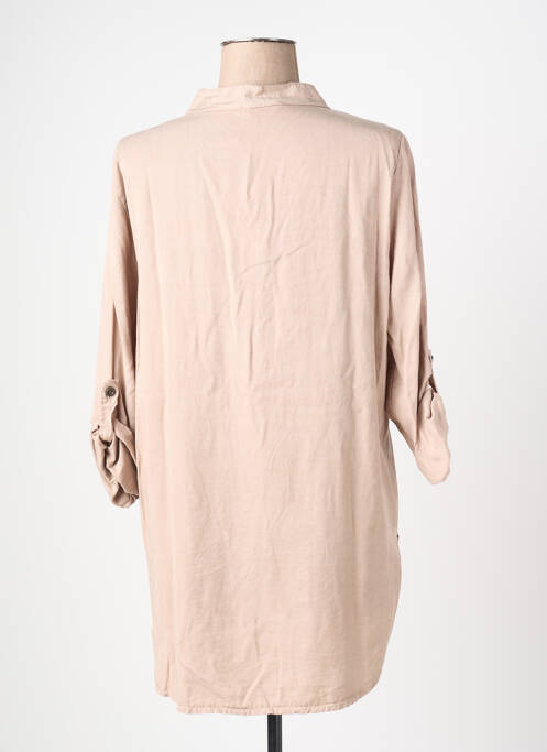Tunique manches longues fermeture boutonnée sur le devant beige MADE IN ITALY femme
