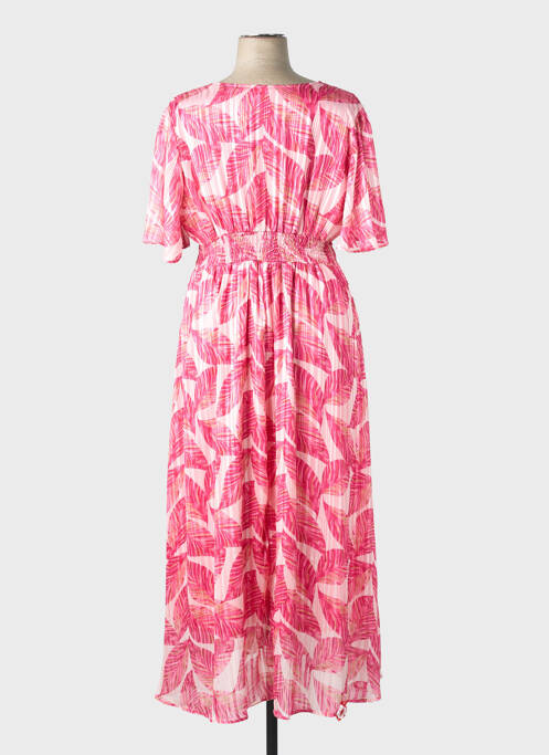 Robe longue manches courtes manches courtes rose MAELLE femme