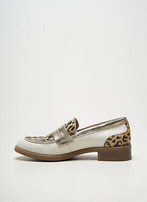Mocassins tissage satiné talon plat jusqu'à 3cm or DORKING femme