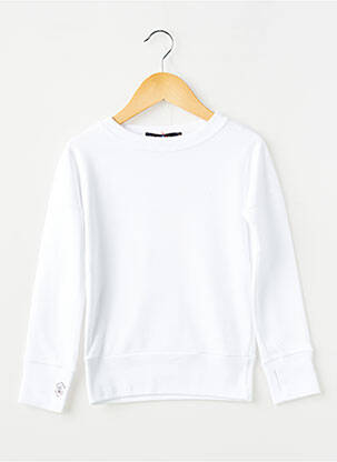 Sweat-shirt resserrée sur le bas manches longues blanc ET D'EMIE enfant