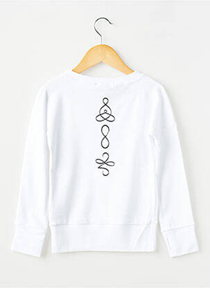Sweat-shirt resserrée sur le bas manches longues blanc ET D'EMIE enfant