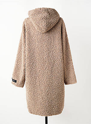 Manteau long fermeture pressionnée a capuche marron RINO & PELLE femme