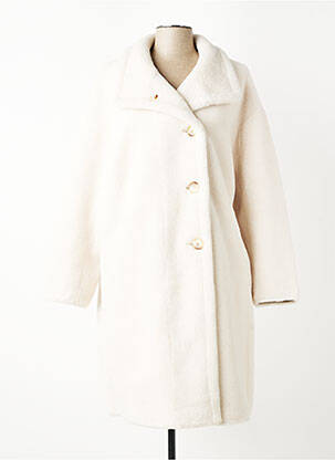 Manteau long coupe cintrée sans capuche beige RINO & PELLE femme