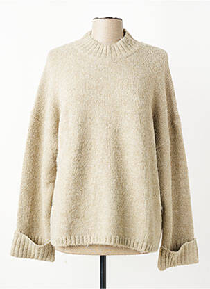 Pull resserrée sur le bas manches longues beige INDI & COLD femme