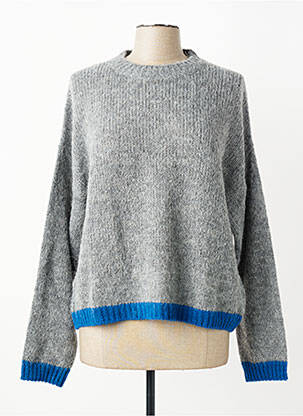 Pull tissage chiné manches longues gris INDI & COLD femme