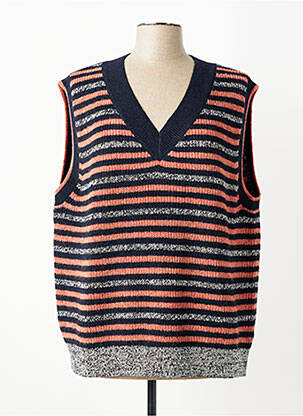 Pull col v sans manche bleu WHITE STUFF femme