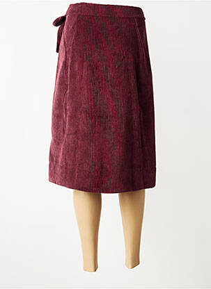 Jupe mi-longue taille à pinces rouge LA FEE MARABOUTEE femme