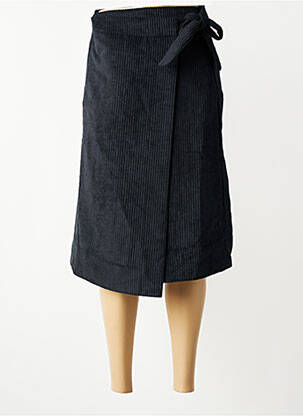 Jupe mi-longue taille à pinces bleu LA FEE MARABOUTEE femme