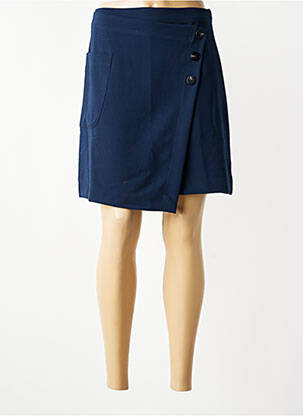 Jupe courte fermeture zippée au dos bleu LA FEE MARABOUTEE femme