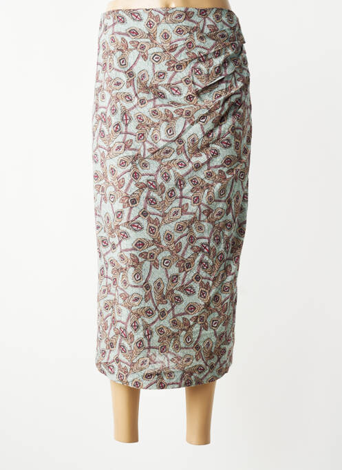 Jupe longue tissage crêpe vert INDI & COLD femme
