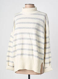 Pull col roulé coupe droite manches longues gris PAKO LITTO femme