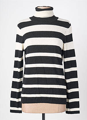 Pull col roulé coupe cintrée manches longues noir LA FEE MARABOUTEE femme