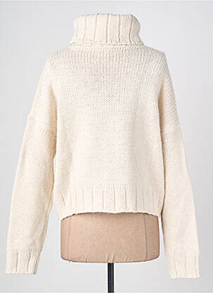 Pull col roulé manches longues manches longues beige LA FEE MARABOUTEE femme