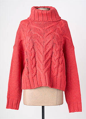 Pull col roulé manches longues manches longues rouge LA FEE MARABOUTEE femme
