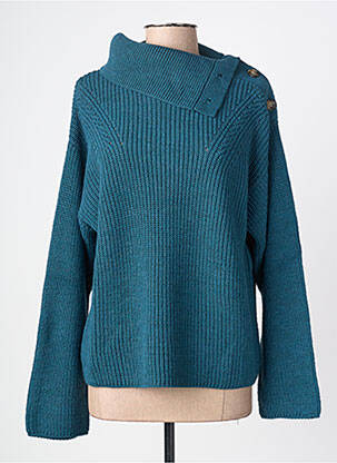 Pull manches longues manches longues bleu LA FEE MARABOUTEE femme