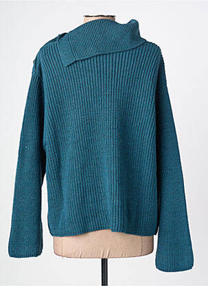 Pull coupe droite manches longues bleu LA FEE MARABOUTEE femme