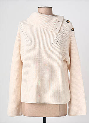 Pull coupe droite manches longues beige LA FEE MARABOUTEE femme