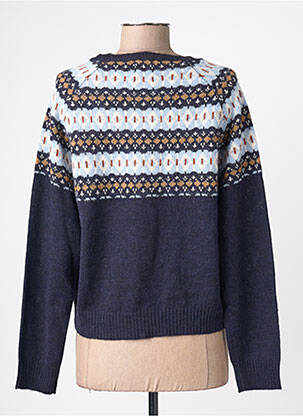 Pull coupe droite manches longues bleu INDI & COLD femme