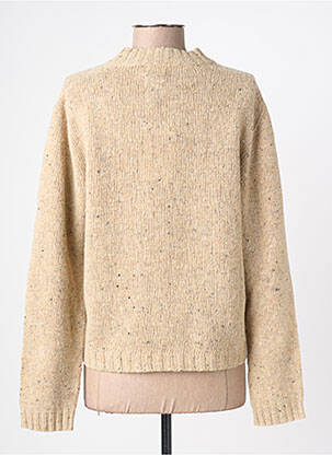 Pull coupe droite manches longues beige INDI & COLD femme