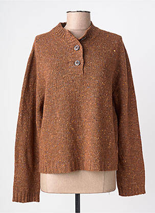 Pull col rond manches longues marron INDI & COLD femme