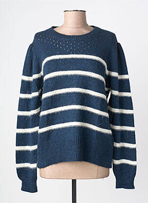 Pull resserrée sur le bas manches longues bleu LA FEE MARABOUTEE femme