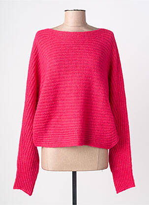 Pull col bateau manches longues rose LA FEE MARABOUTEE femme