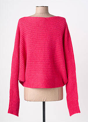 Pull col bateau manches longues rose LA FEE MARABOUTEE femme