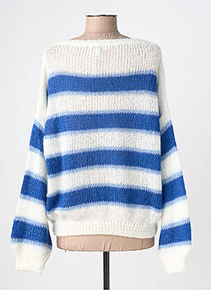 Pull resserrée sur le bas manches longues bleu LA FEE MARABOUTEE femme