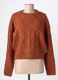 Pull col rond manches longues marron WRANGLER femme