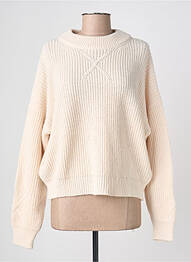 Pull col rond manches longues beige LA FEE MARABOUTEE femme