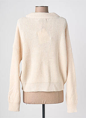 Pull col rond manches longues beige LA FEE MARABOUTEE femme