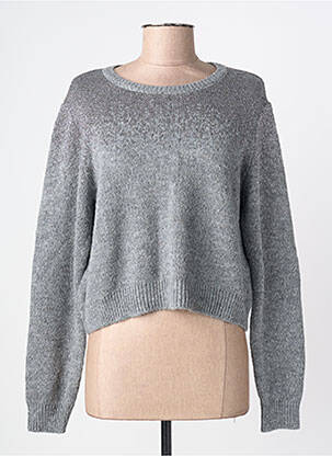 Pull coupe droite manches longues argent LA FEE MARABOUTEE femme