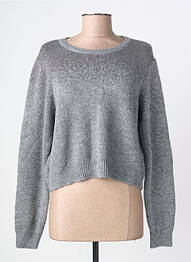 Pull col rond manches longues argent LA FEE MARABOUTEE femme