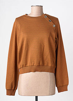 Pull resserrée sur le bas manches longues marron LA FEE MARABOUTEE femme