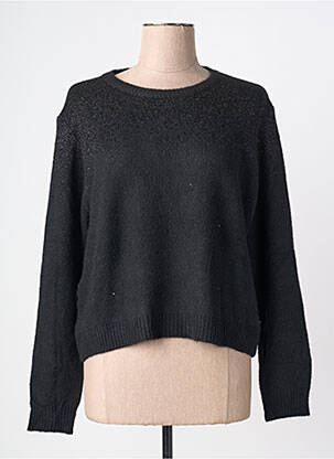Pull coupe droite manches longues noir LA FEE MARABOUTEE femme