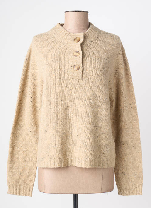 Pull col rond manches longues beige INDI & COLD femme